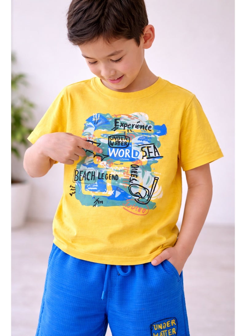 victor and jane Boys’ 2-Piece Set – Adventure Graphic T-Shirt & Shorts - Image 2